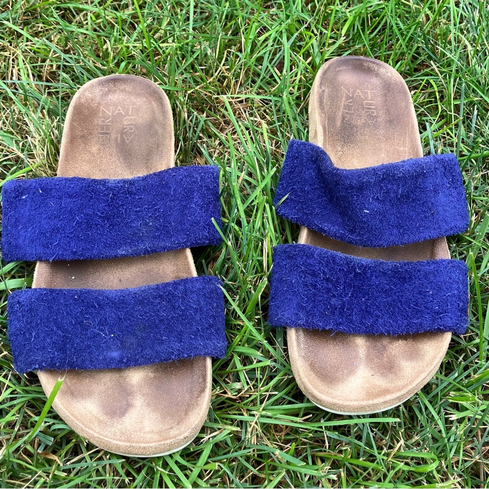 BLUE SUEDE SANDALS - Naturalizer Blue and Tan